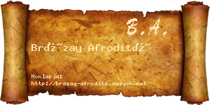 Brázay Afrodité névjegykártya